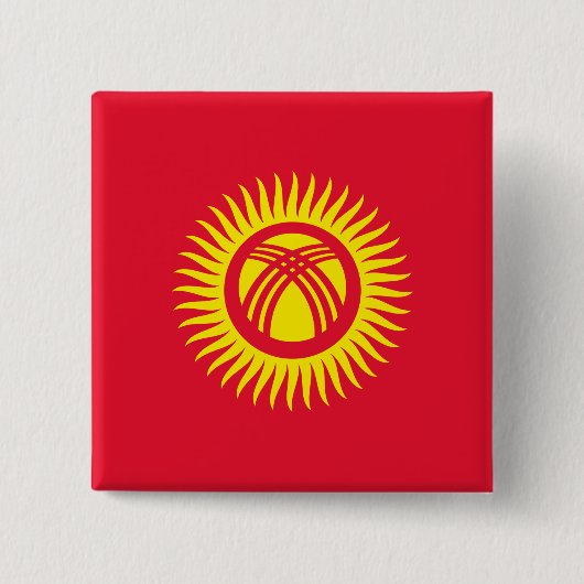 Vlag Kirgizië Vierkante Button 5,1 Cm (Voorkant)