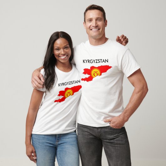 vlag kirgizstan : plattegrond silhouet t-shirt (Unisex)