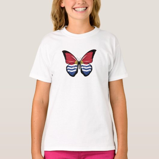 Vlag Kiribati Butterfly T-shirt (Voorkant)