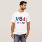 Vlag Kleuren Bedrijf Logo Custom 4th of July T-shirt (Voorkant volledig)