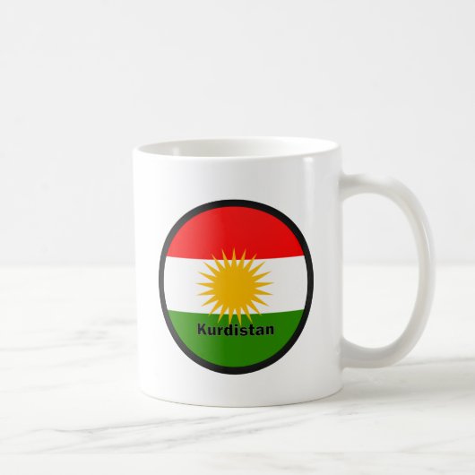 Vlag Koerdistan Roundel Koffiemok (Rechts)