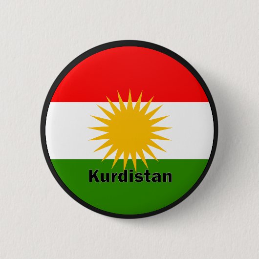 Vlag Koerdistan Roundel Ronde Button 5,7 Cm (Voorkant)