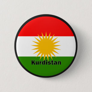 Vlag Koerdistan Roundel Ronde Button 5,7 Cm