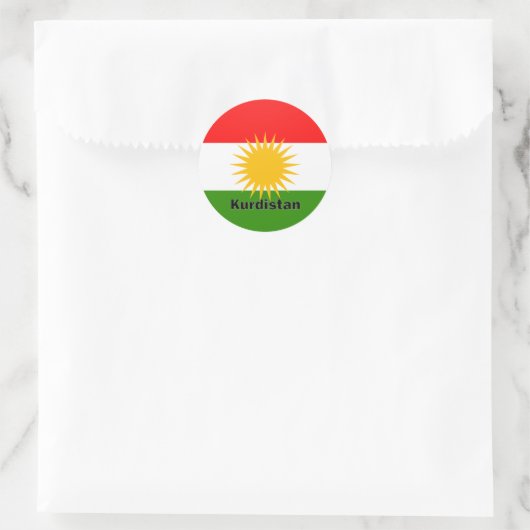 Vlag Koerdistan Roundel Ronde Sticker (Tas)