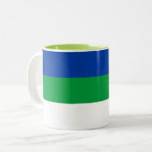 Vlag Komi Tweekleurige Koffiemok (Voorkant links)