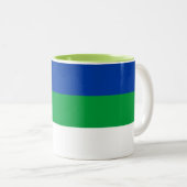Vlag Komi Tweekleurige Koffiemok (Voorkant rechts)