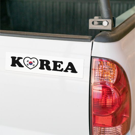 vlag Korea Love Heart Bumpersticker (Op Truck)
