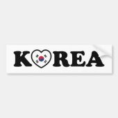 vlag Korea Love Heart Bumpersticker (Voorkant)