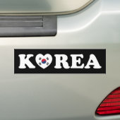 vlag Korea Love Heart Bumpersticker (Op auto)