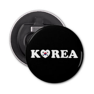 vlag Korea Love Heart Button Flesopener