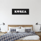 vlag Korea Love Heart Canvas Afdruk (Insitu (Slaapkamer))