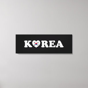 vlag Korea Love Heart Canvas Afdruk