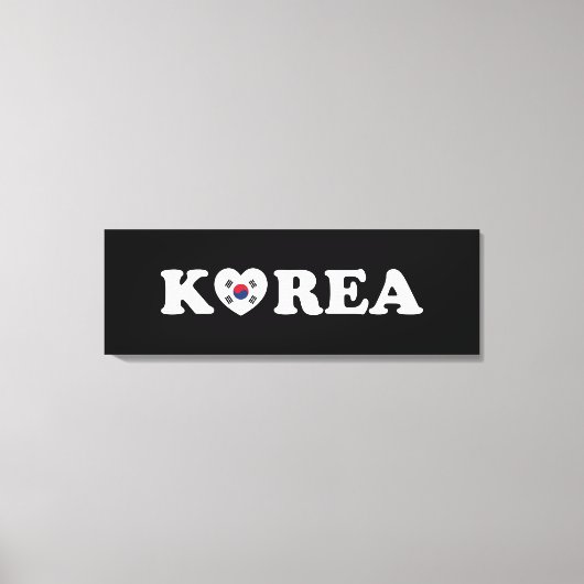 vlag Korea Love Heart Canvas Afdruk (Voorkant)
