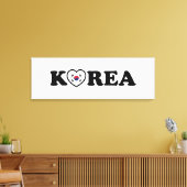 vlag Korea Love Heart Canvas Afdruk (Insitu (Woonkamer))