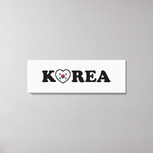 vlag Korea Love Heart Canvas Afdruk