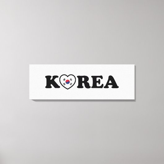 vlag Korea Love Heart Canvas Afdruk (Voorkant)