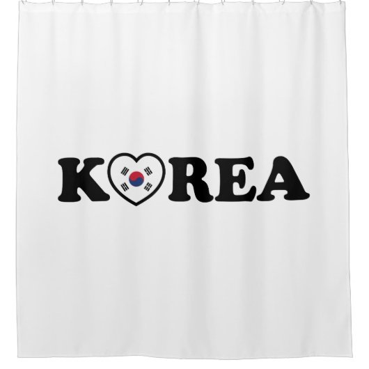 vlag Korea Love Heart Douchegordijn (Voorkant)