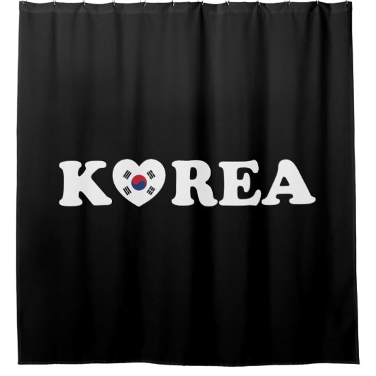 vlag Korea Love Heart Douchegordijn (Voorkant)