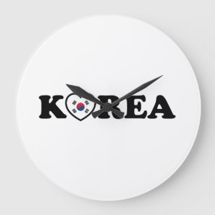 vlag Korea Love Heart Grote Klok