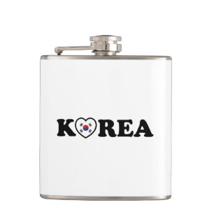 vlag Korea Love Heart Heupfles