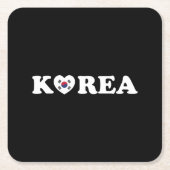 vlag Korea Love Heart Kartonnen Onderzetters (Voorkant)