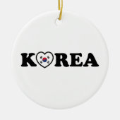 vlag Korea Love Heart Keramisch Ornament (Voorkant)