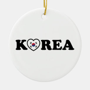 vlag Korea Love Heart Keramisch Ornament