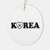 vlag Korea Love Heart Keramisch Ornament (Links)