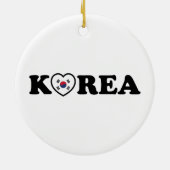 vlag Korea Love Heart Keramisch Ornament (Achterkant)