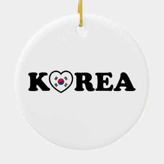 vlag Korea Love Heart Keramisch Ornament (Achterkant)