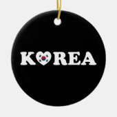 vlag Korea Love Heart Keramisch Ornament (Voorkant)