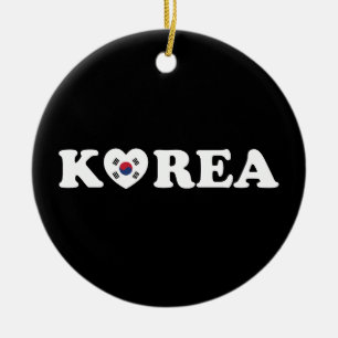 vlag Korea Love Heart Keramisch Ornament