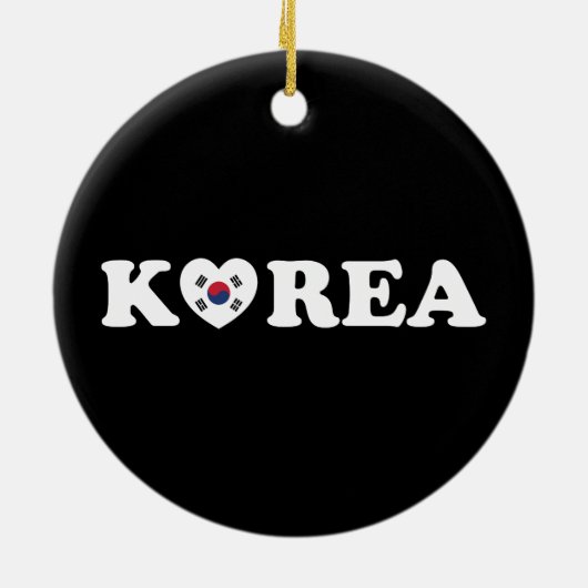 vlag Korea Love Heart Keramisch Ornament (Achterkant)