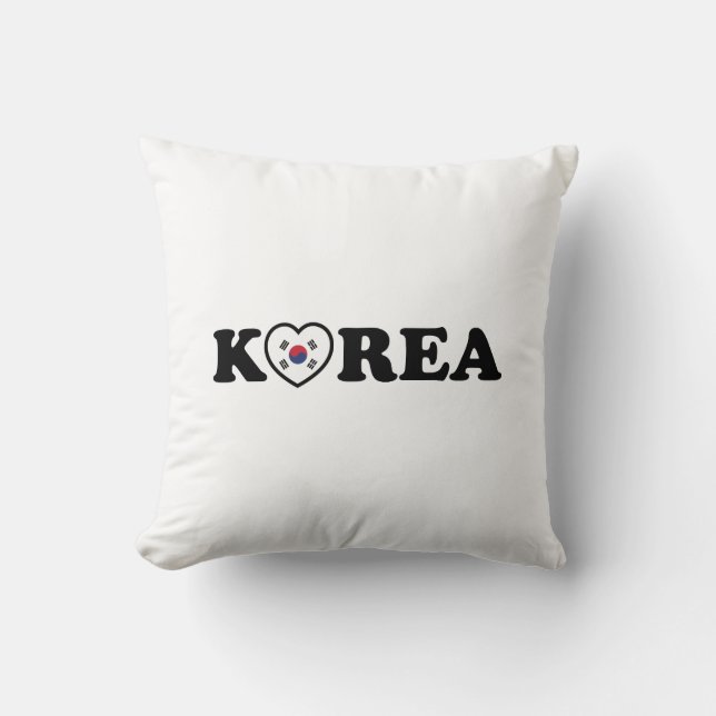 vlag Korea Love Heart Kussen (Voorkant)