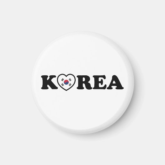 vlag Korea Love Heart Magneet (Voorkant)