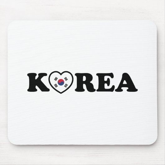 vlag Korea Love Heart Muismat (Voorkant)