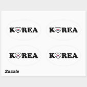 vlag Korea Love Heart Ovale Sticker (Vel)