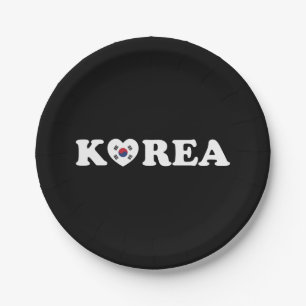vlag Korea Love Heart Papieren Bordje
