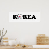 vlag Korea Love Heart Poster (Keuken)