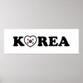 vlag Korea Love Heart Poster (Voorkant)