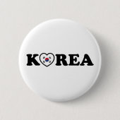 vlag Korea Love Heart Ronde Button 5,7 Cm (Voorkant)