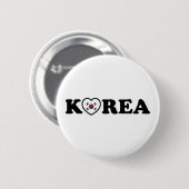 vlag Korea Love Heart Ronde Button 5,7 Cm (Voorkant /achterkant)