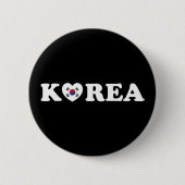 vlag Korea Love Heart Ronde Button 5,7 Cm (Voorkant)