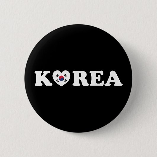 vlag Korea Love Heart Ronde Button 5,7 Cm (Voorkant)