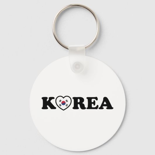 vlag Korea Love Heart Sleutelhanger (Voorkant)