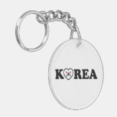 vlag Korea Love Heart Sleutelhanger (Voorkant Links)