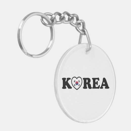 vlag Korea Love Heart Sleutelhanger (Voorkant Links)