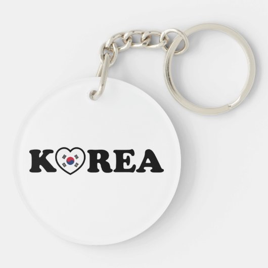 vlag Korea Love Heart Sleutelhanger (Achterkant)