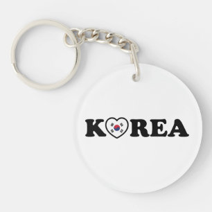 vlag Korea Love Heart Sleutelhanger