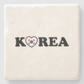 vlag Korea Love Heart Stenen Onderzetter (Voorkant)